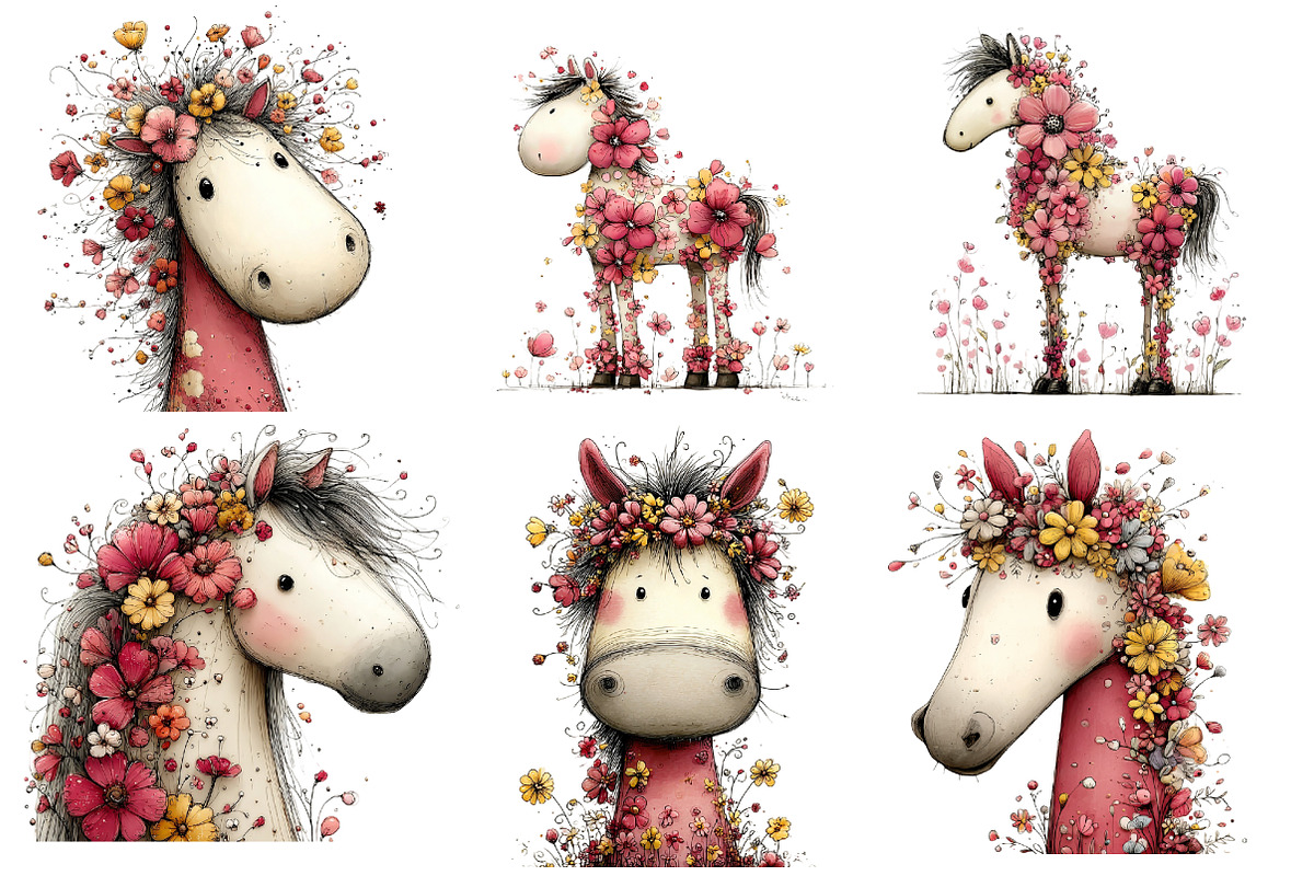 Floral Horse, an Illustration by CreationArt (Photo 5 of 5)