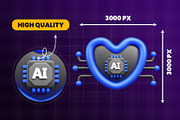 Artificial intelligence 3d Icon Pack, an Object 3D Model by Ui Stock (Thumbnail 5 of 6)