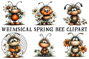 Whimsical Spring Bee Clipart, an Illustration by OK Design (Thumbnail 2 of 6)