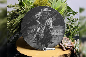 Desert Cowgirl Horse Rider Lone Wild