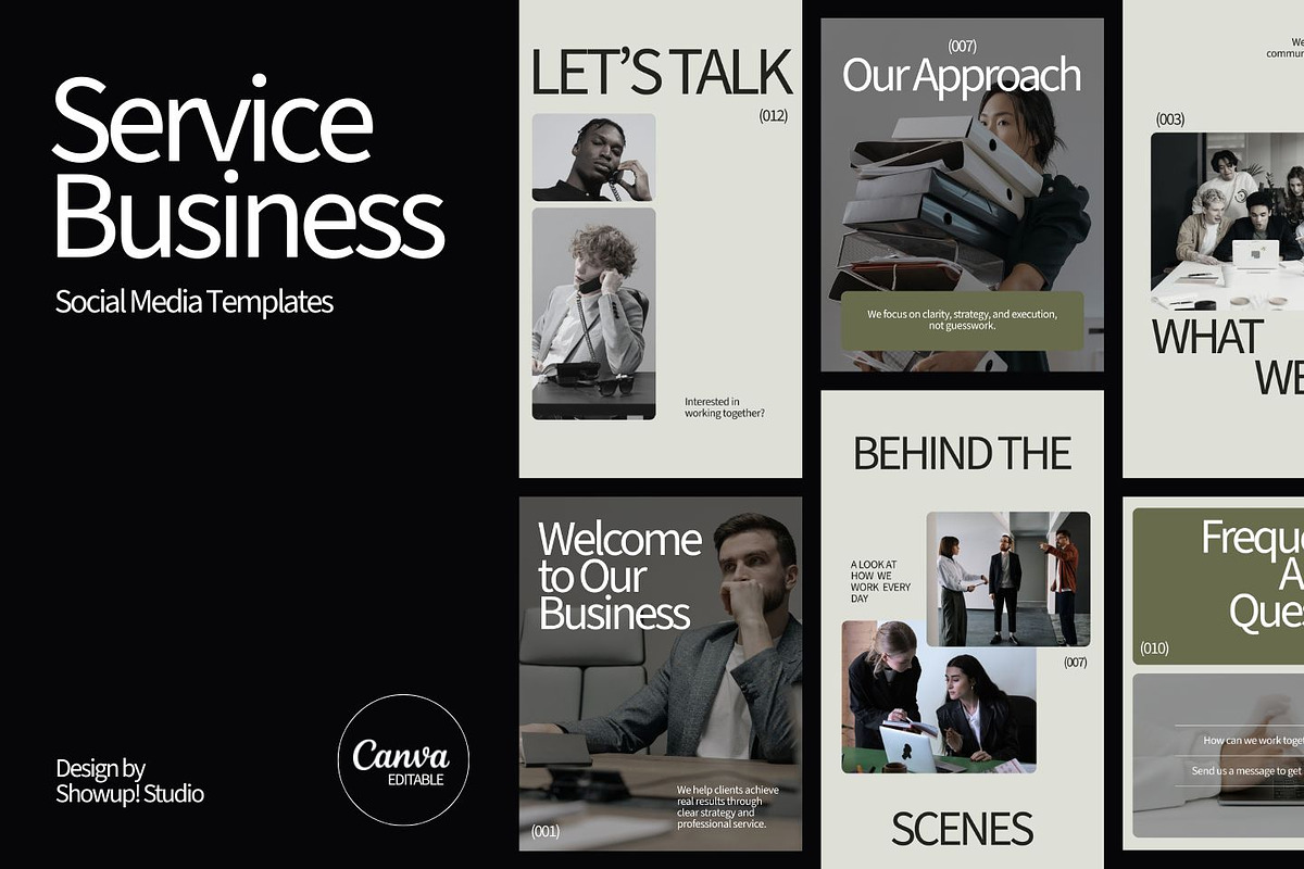 Service Business Social Media Kit, a Social Media Template by ShowUp! Studio (Photo 1 of 7)
