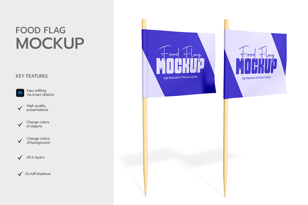Food Flag Mockup Template, a Product Mockup by graphypix (Photo 2 of 4)