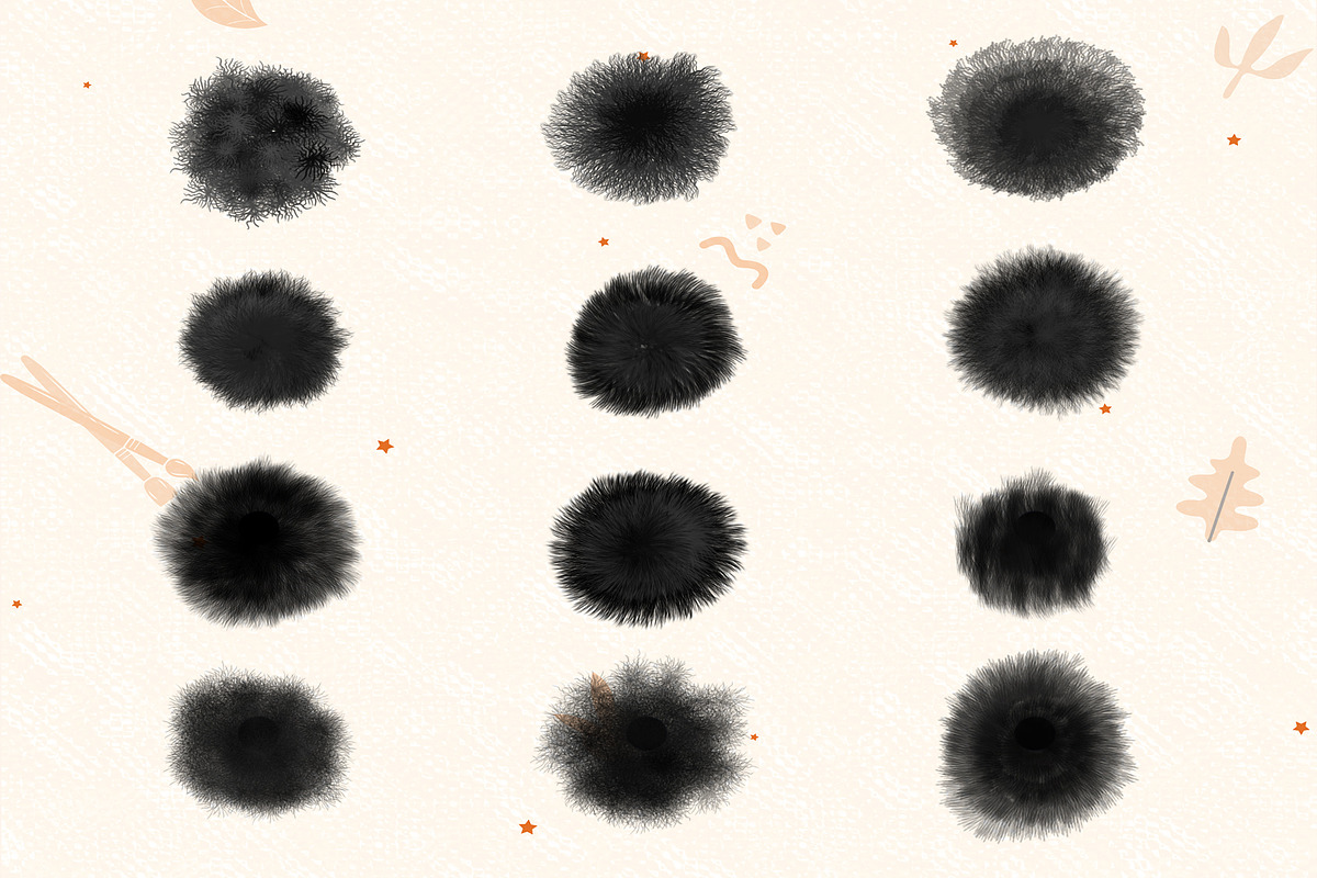Animal Hair Brushes, a Brush Add-On by Velo Graphic Studio (Photo 4 of 7)