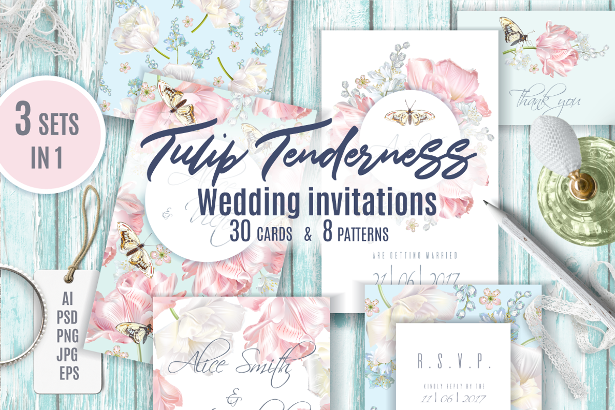 Wedding invitations BUNDLE, an Invitation Template by Purple-Bird (Photo 10 of 28)