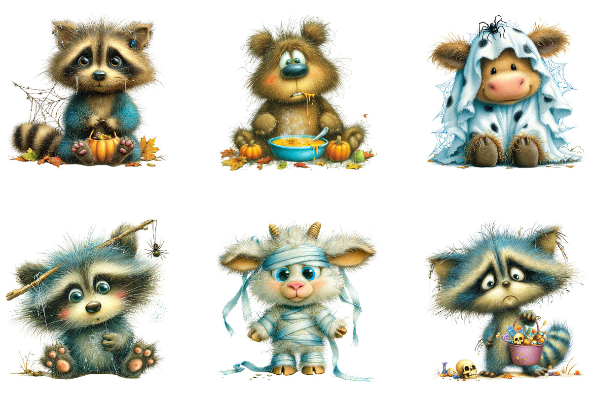 Halloween Animals Watercolor, a Seasonal Illustration by CreationArt (Photo 3 of 5)