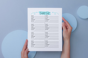 Printable Contact List Tracker