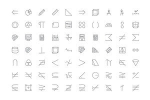 150 Mathematical Hand Drawn Icons