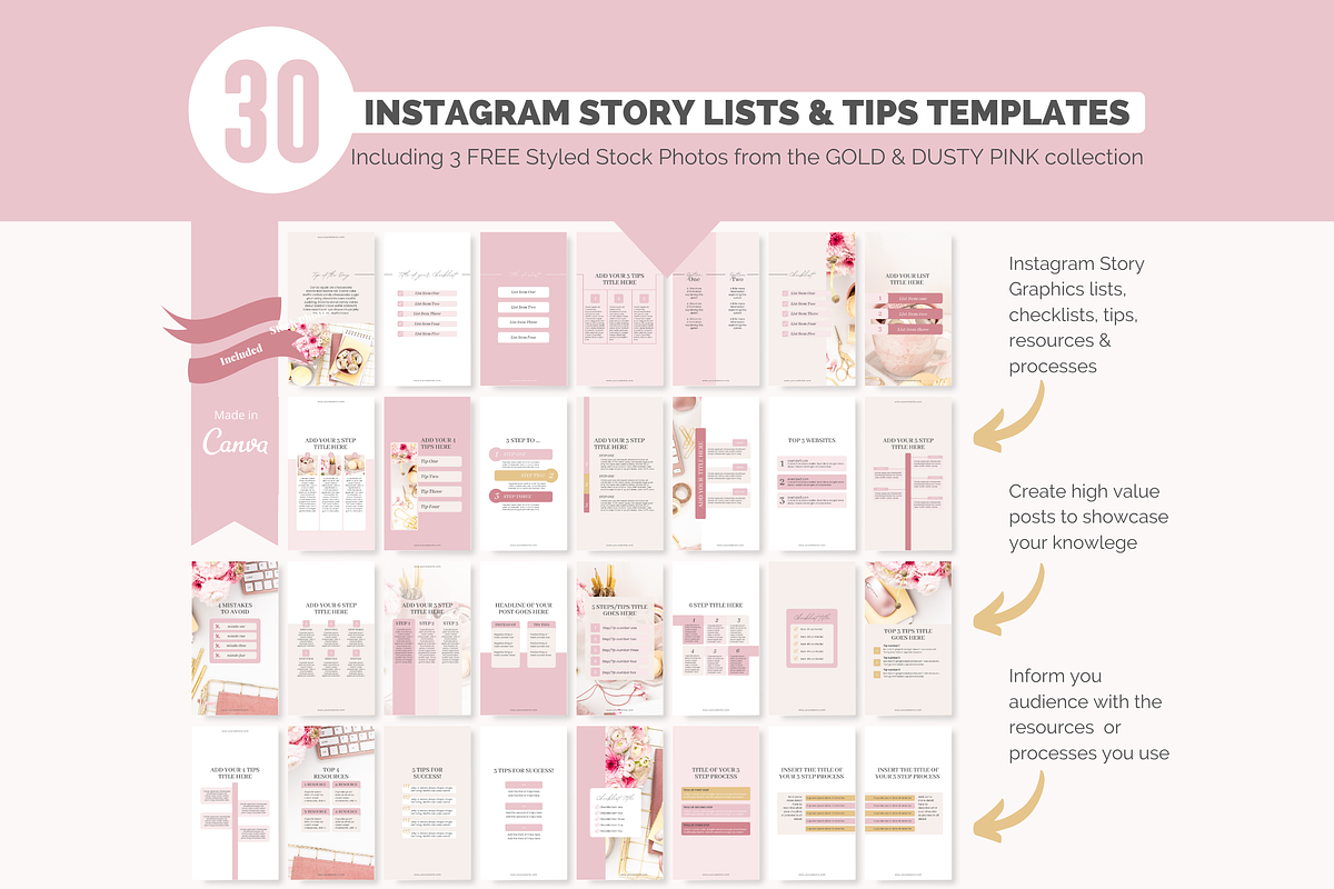 30 Instagram Story Tips Templates, a Social Media Template by With Love Monique (Photo 2 of 8)