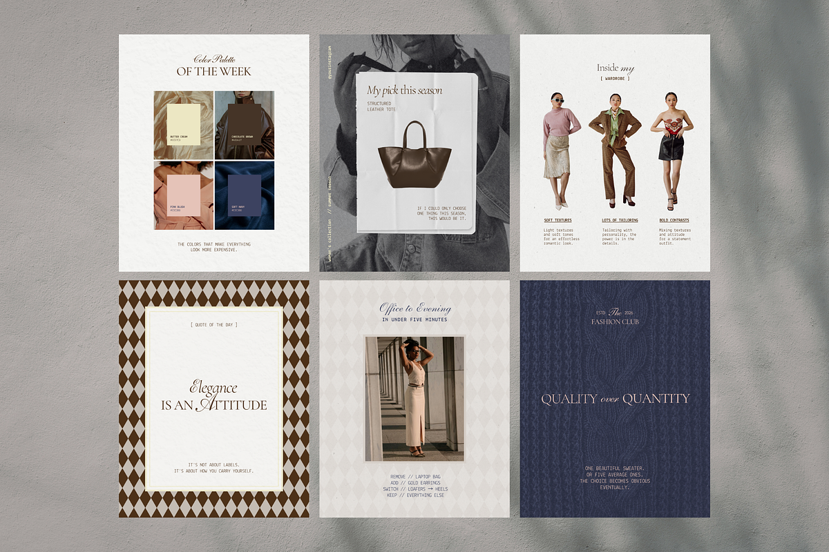 Old Money Fashion Social Templates, a Social Media Template by CanvaTemplateClubCo (Photo 4 of 12)