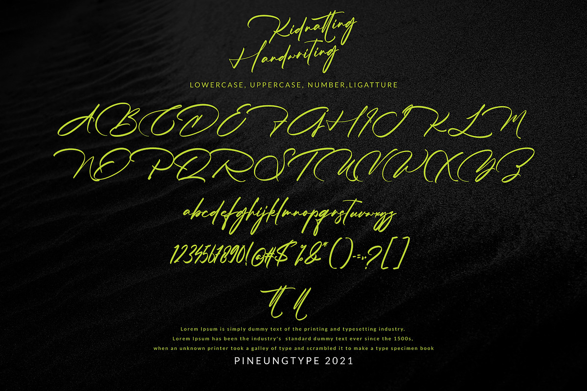 Kidnatting, a Script Font by pineungtype (Photo 10 of 10)