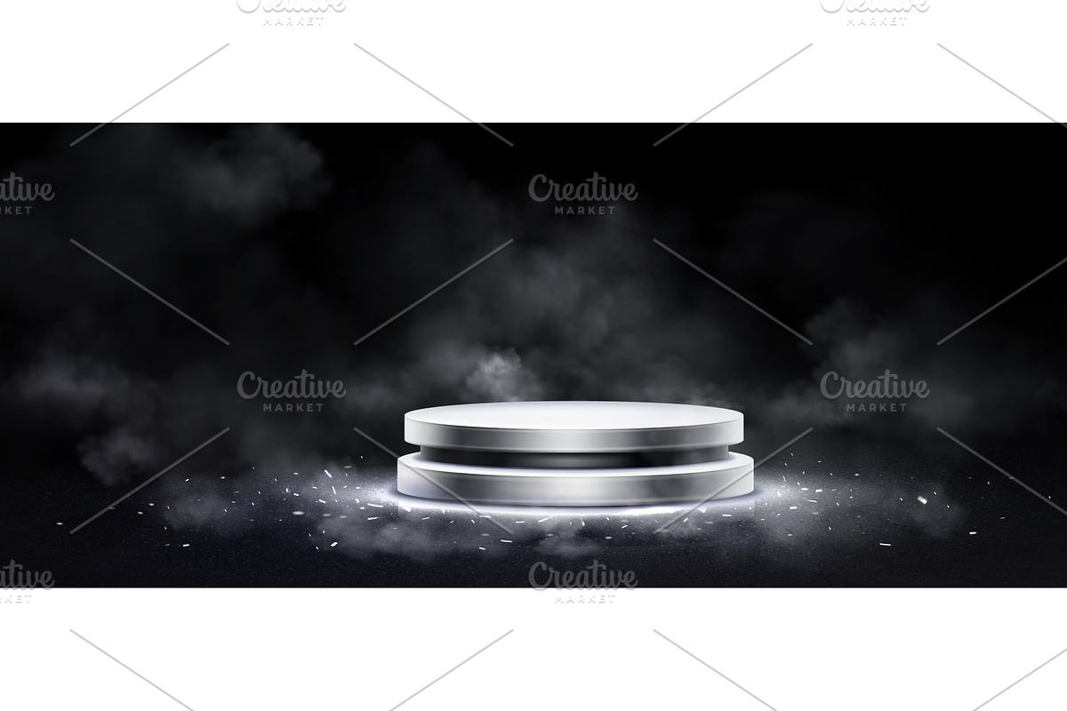 Silver metallic podium platforms in, an Illustration by art PVP - market