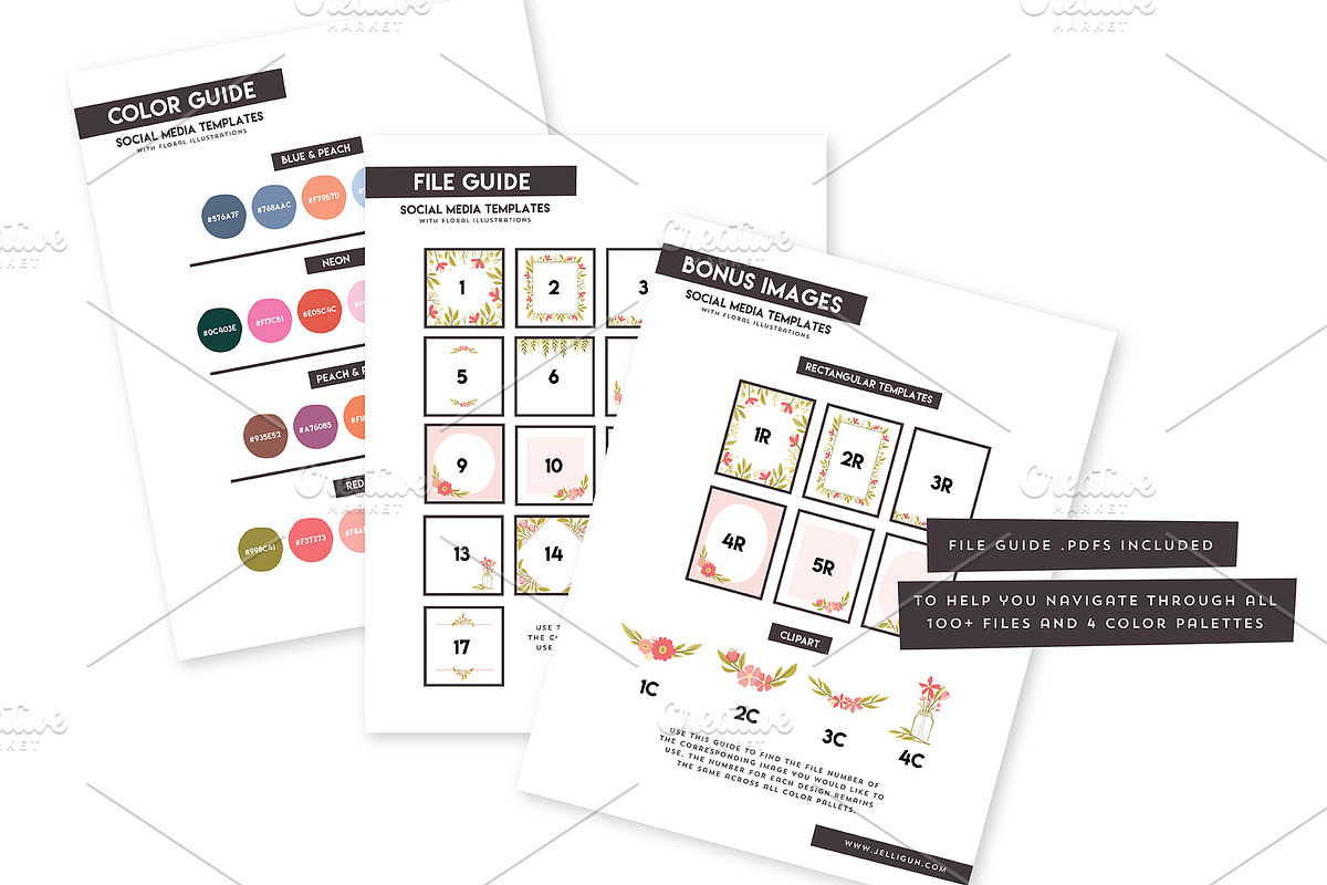 Floral social media templates, a Social Media Template by Jelligun (Photo 5 of 7)