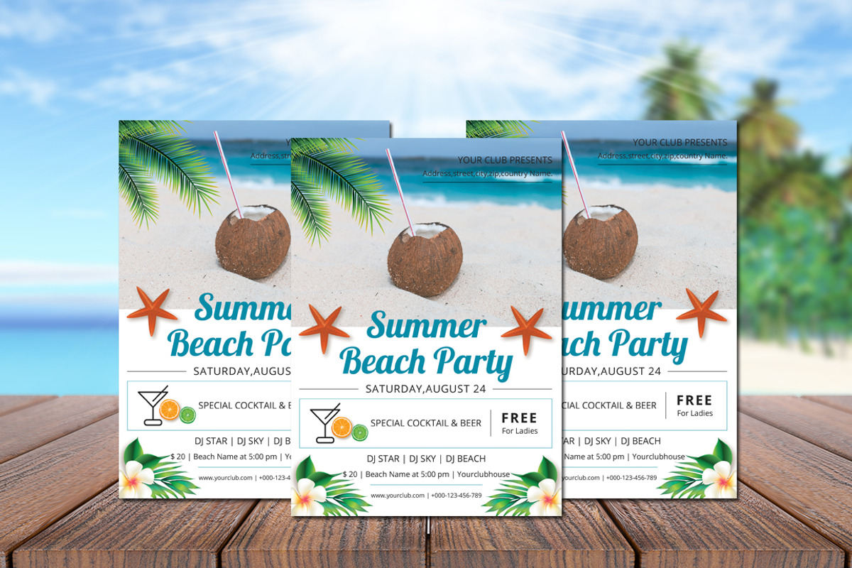 Summer Party Flyer, a Flyer Template by Rimana_Templatehive (Photo 1 of 3)