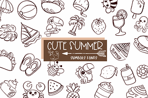 Cute Summer| Symbols Fonts, a Symbol Font by Sirinart