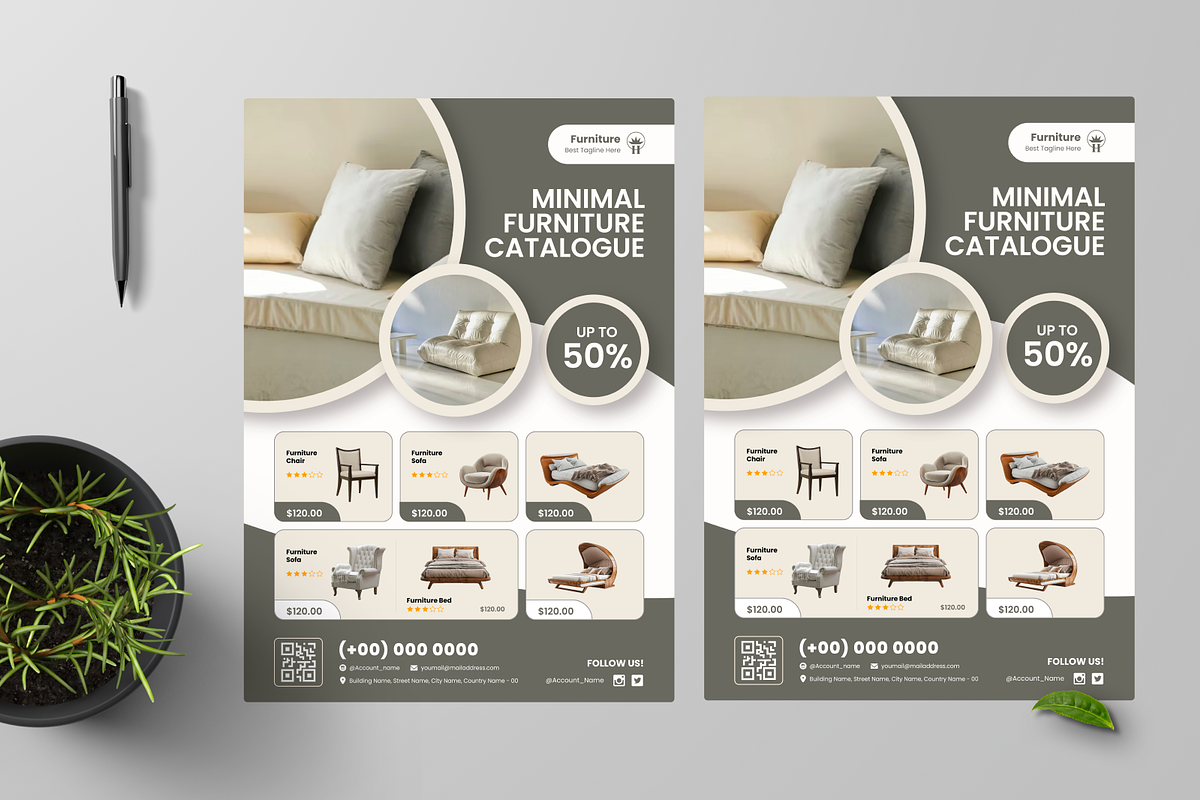 Minimal Furniture Catalogue Flyer, a Flyer Template by Annora Studio (Photo 4 of 6)