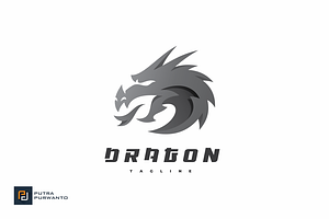 Abstract Dragon Head Logo Design