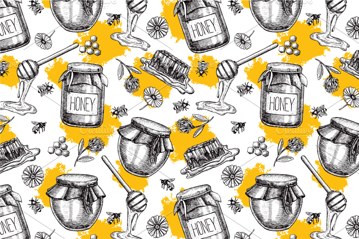 Honey Set. Hand Drawn Illustrations, a Graphic by Epine (Photo 3 of 3)