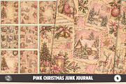 Pink Christmas Junk Journal Pages, a Background Graphic by Markicha Art (Thumbnail 1 of 5)