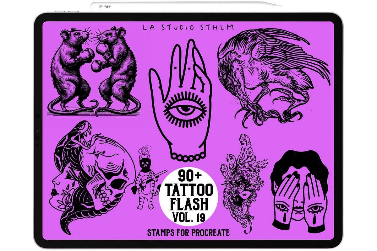 Tattoo Flash Vol. 19 - Stamp Set, a Brush Add-On by LA Studio Sthlm (Photo 1 of 6)