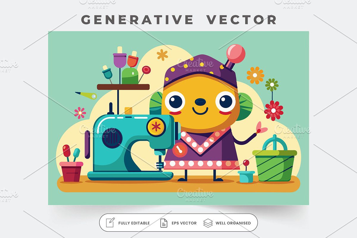 A cheerful character engaged in hand, a Graphic by Iftikhar Alam