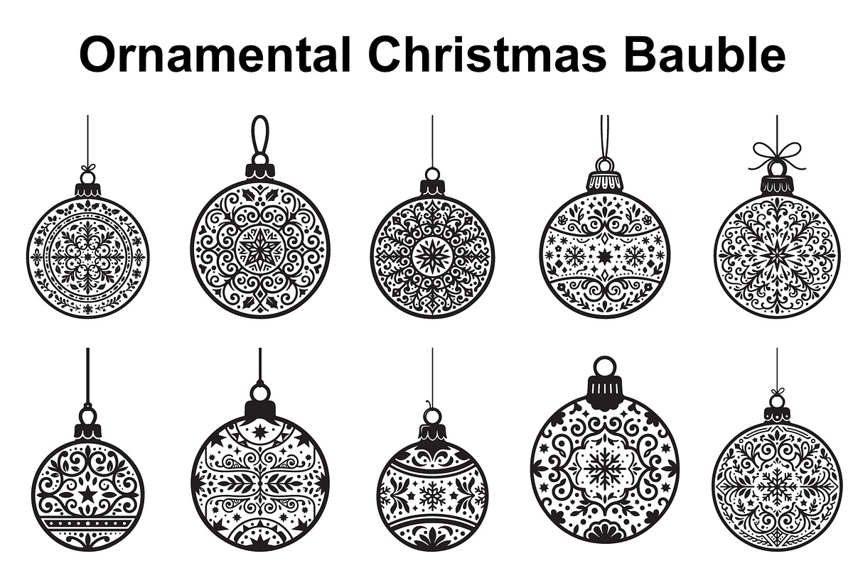 Festive Filigree Bauble Silhouette, an Object Graphic by Creativeshirt (Photo 1 of 5)