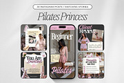 Pilates Instagram Templates, a Social Media Template by ZenSocialDesigns (Thumbnail 1 of 9)