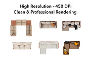 Sofa Floor Plan Pack – Top View, an Object Graphic by SketchBoyko (Thumbnail 4 of 6)