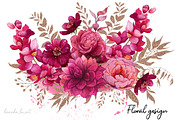 Watercolor floral fashion clipart, an Illustration by KarinkaBU (Thumbnail 7 of 9)