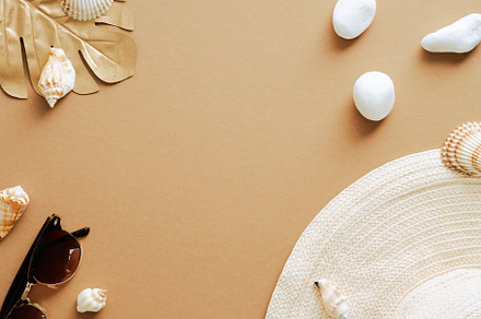 Summer flat lay composition, a Holiday Photo by photoguns