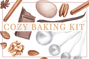 Cozy Baking Watercolor Kit, an Illustration by Instinct Design Co (Thumbnail 1 of 3)