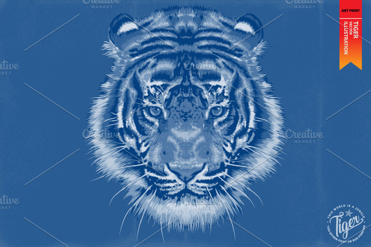 FIGHTER - Tiger vector illustration, an Animal Illustration by Artistic & Unique (Photo 4 of 17)
