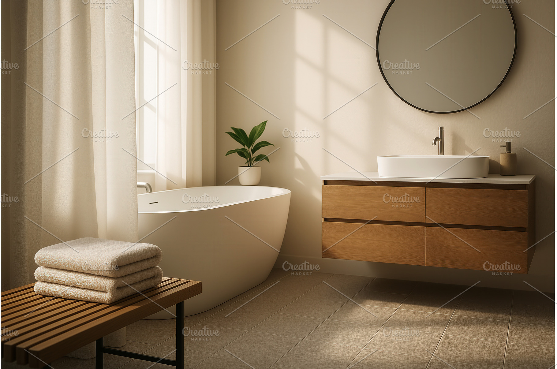 Modern bathroom interior with a, an Architecture Photo by Sergey Kotenev