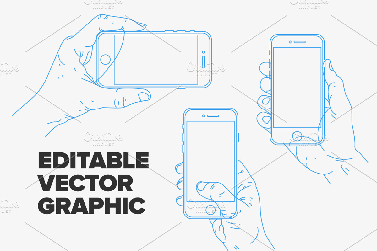 Hand Holding Mobile Phone, an Illustration by Rekanice (Photo 4 of 4)