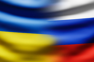 Ukraine and Russia conflict. flag, an Abstract Photo by hitdelight