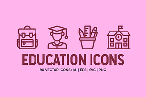 Back to School –Education Line Icons, an Outline Icon by Abstracto-Create