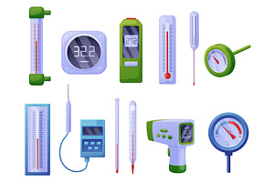 Different thermometers. Medical, a Technology Illustration by LadadikArt