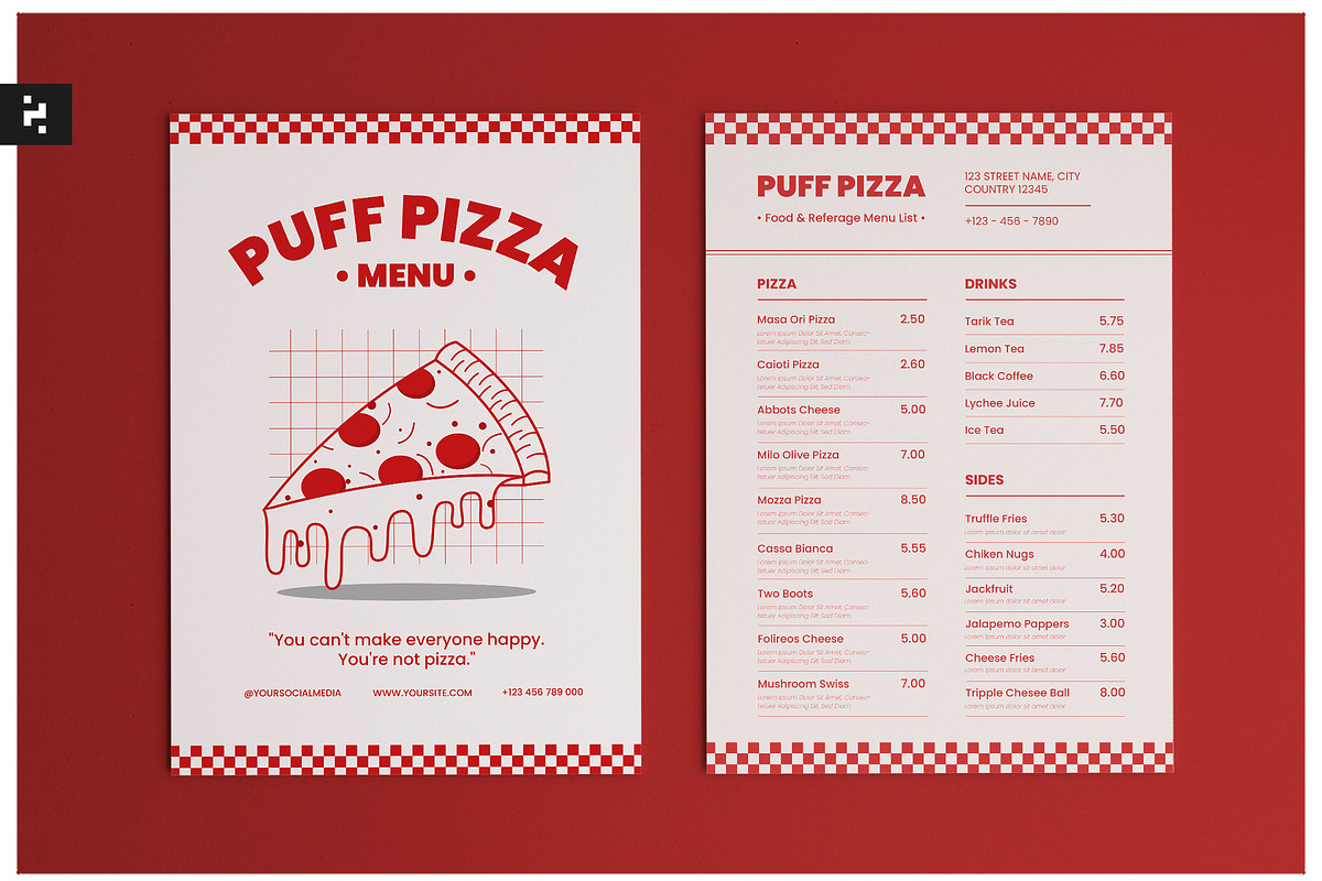 Vintage Pizza Menu, a Stationery Template by Neermana (Photo 1 of 4)