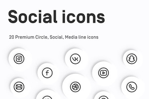 Social, Media, Circle vector icons