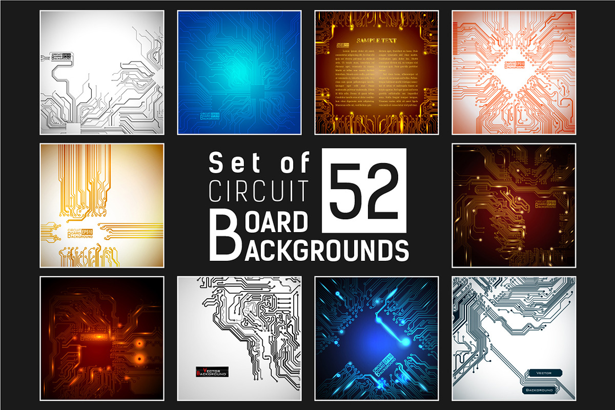 Set of 52 Circuit boards backgrounds, a Background Graphic by frost_newt (Photo 2 of 5)