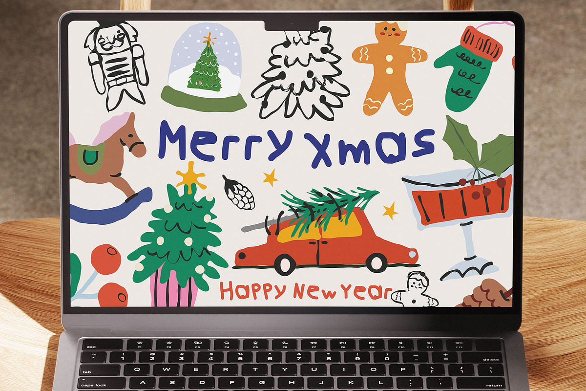 Merry Christmas clipart, a Seasonal Illustration by Luamor (Photo 3 of 11)