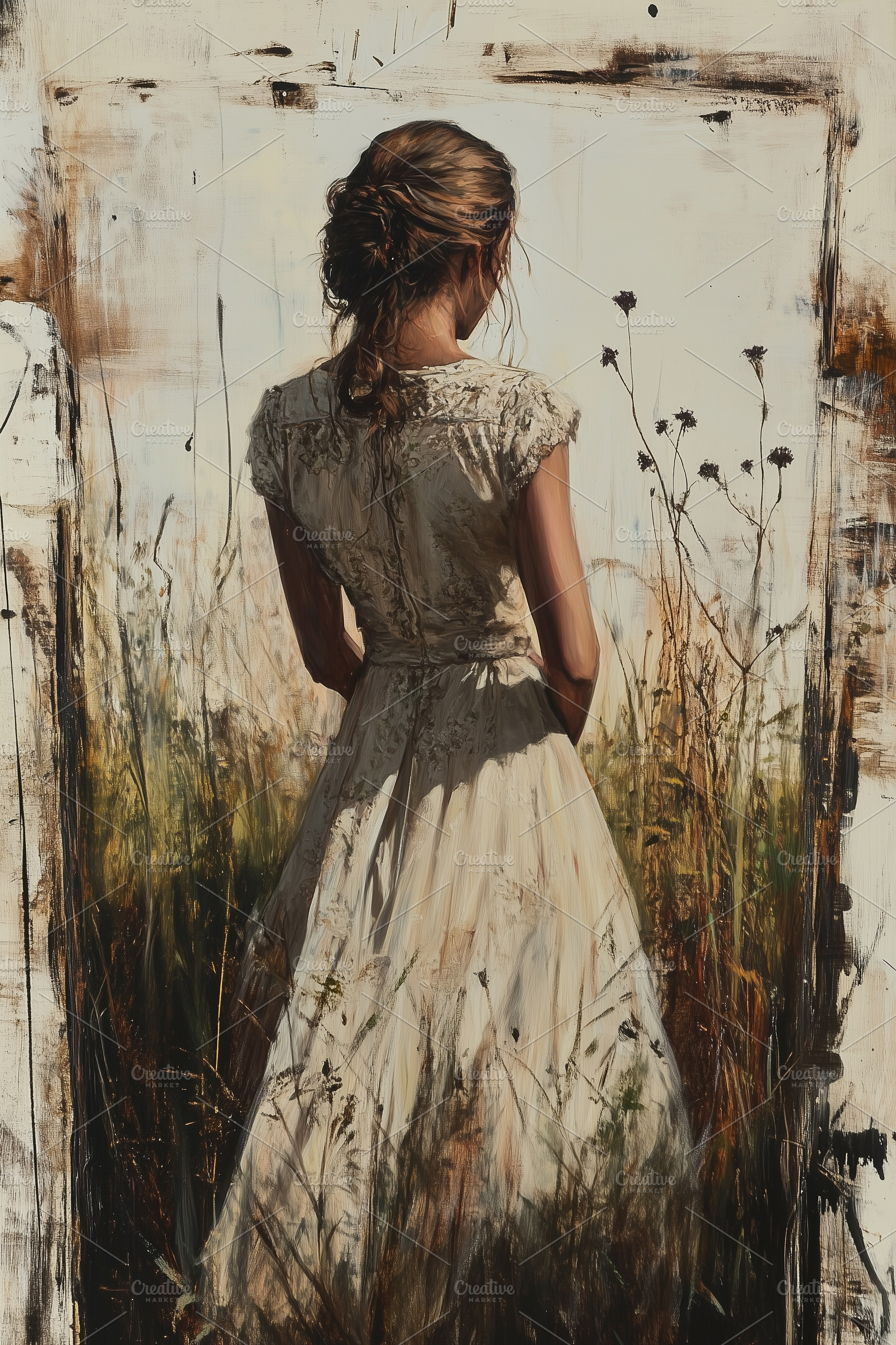 Vintage art of slavic girl in white, a Person Photo by MistyDay