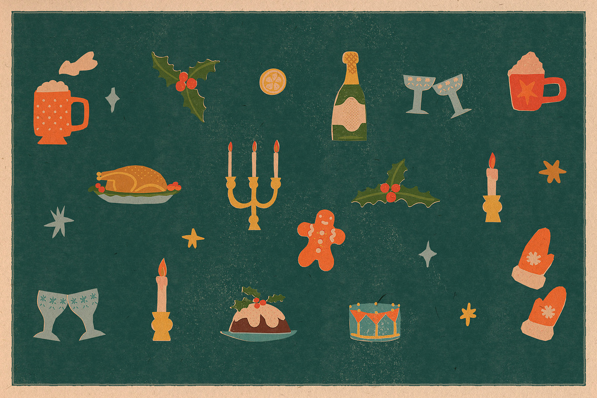 Retro Christmas Clipart & Graphics, a Seasonal Illustration by Paper Cherry (Photo 4 of 21)