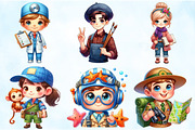 Dream Jobs Kids Clipart Bundle, an Illustration by Craft Nest (Thumbnail 4 of 9)