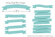 Aqua Ribbon Banner Clipart, an Illustration by Amanda Ilkov (Thumbnail 3 of 4)