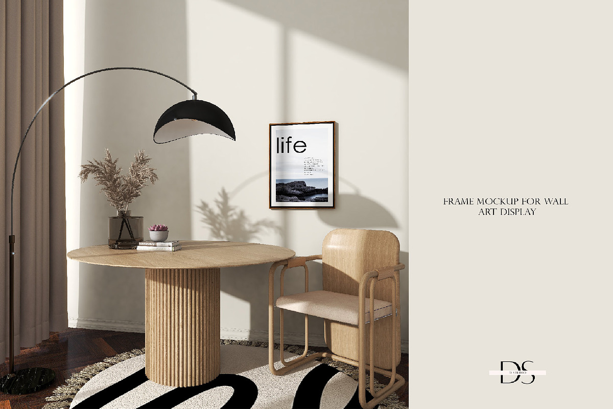 Wall Frame mockup for printable wall, a Print Template by DSTUDIO888 (Photo 3 of 4)