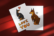 Doberman Postcards, an Illustration by Ja Polina ArtShop (Thumbnail 4 of 8)