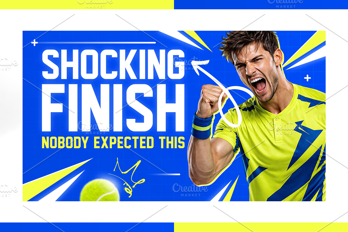 Tennis YouTube Thumbnail Pack, a Social Media Template by OnurDemircan (Photo 5 of 6)