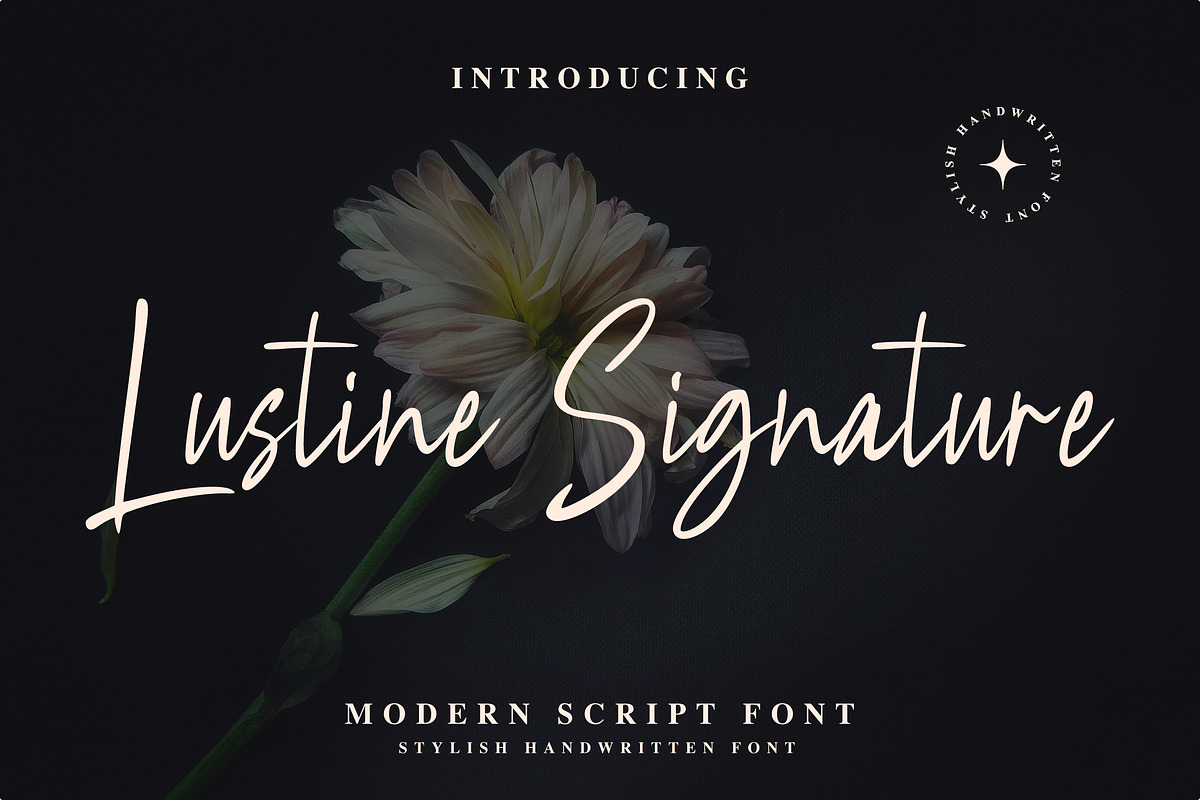 Lustine Signature – Modern Script, a Script Font by kangfont Studio (Photo 1 of 8)