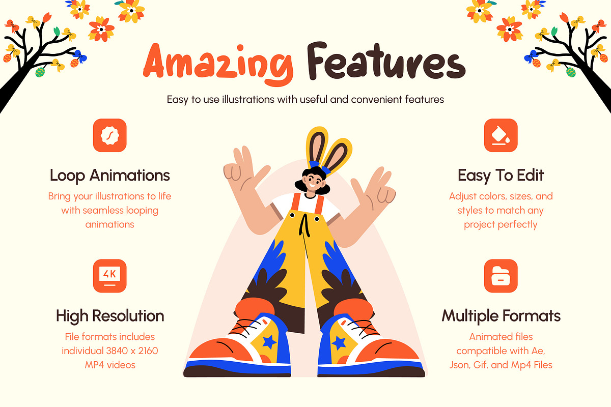 Animated Easter Vector Illustration