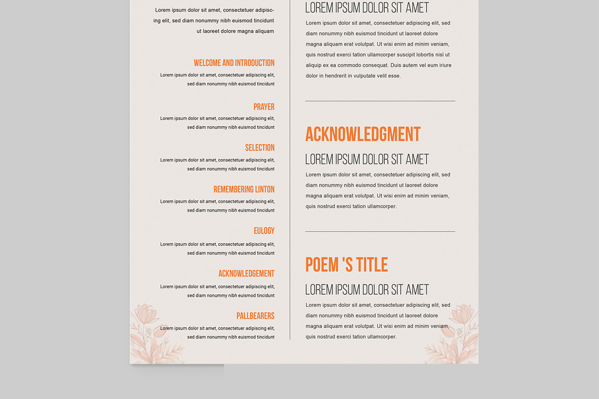 Funeral Program Template, a Stationery Template by MightyDesign (Photo 5 of 8)